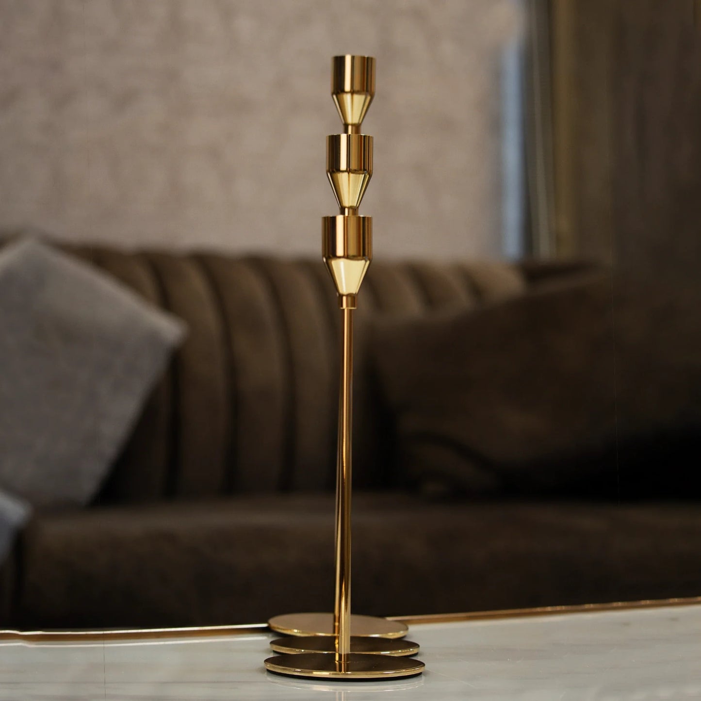 Unique Metal Candle Holder Stands/Stemmed Pillar Candle Holder/3pcs Set/Home Decoration Candle Stands