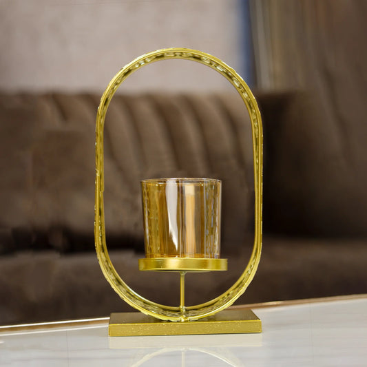 Nordic Metal Candle Holder Golden/Metal Frame Candle Holder/Candle Holder Oval Metal Frame/Candle Holder for Decoration