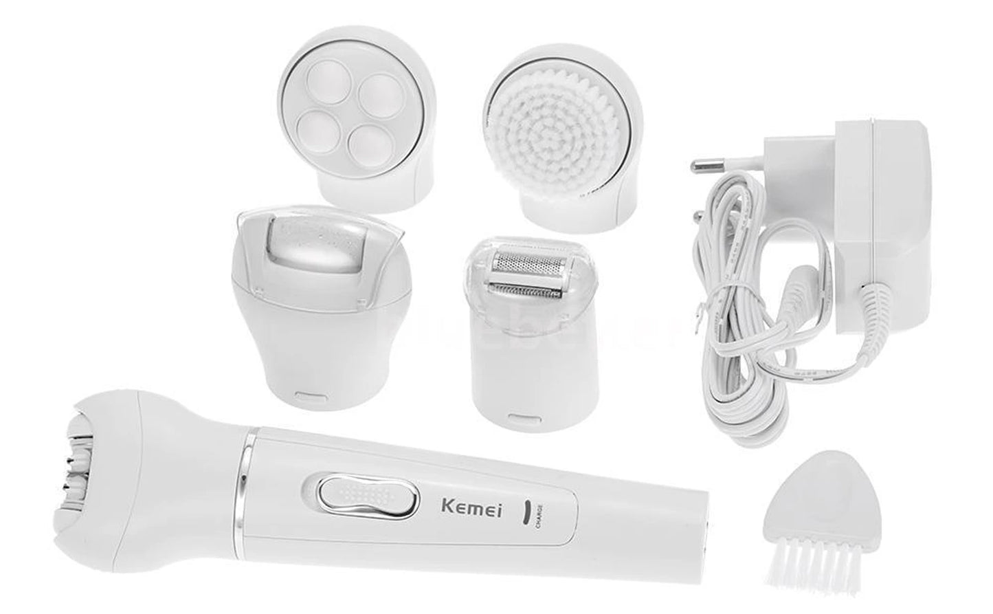 Kemei KM-2199 5 in 1 Epilator Set Women/ Electric Facial Cleanser/ Face Massager/Trimmer/Callus Remover