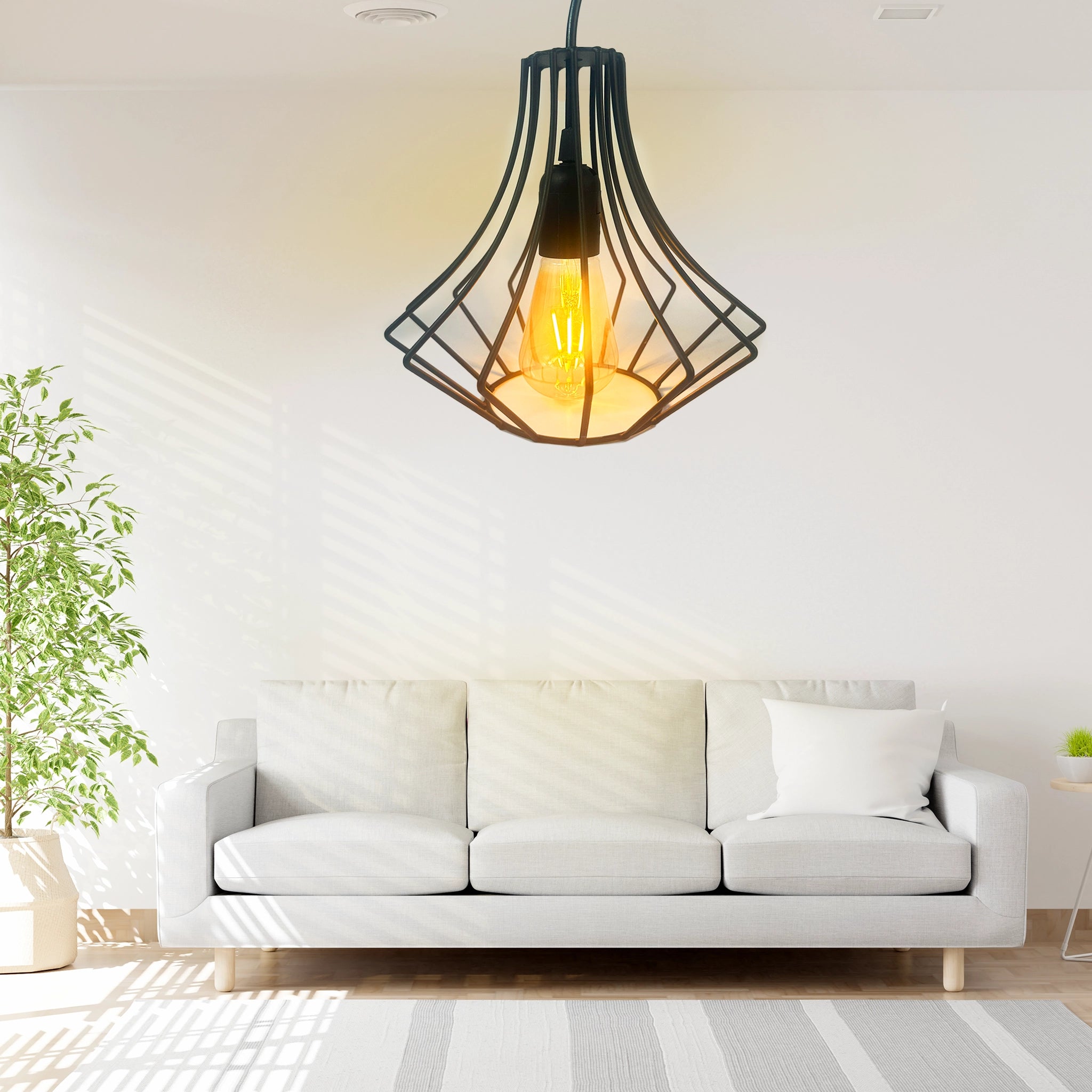 Diamond Shape Hanging Light / Diamond Metal Hanging Lamp / Diamond Style Indoor Lights for Home & Office.