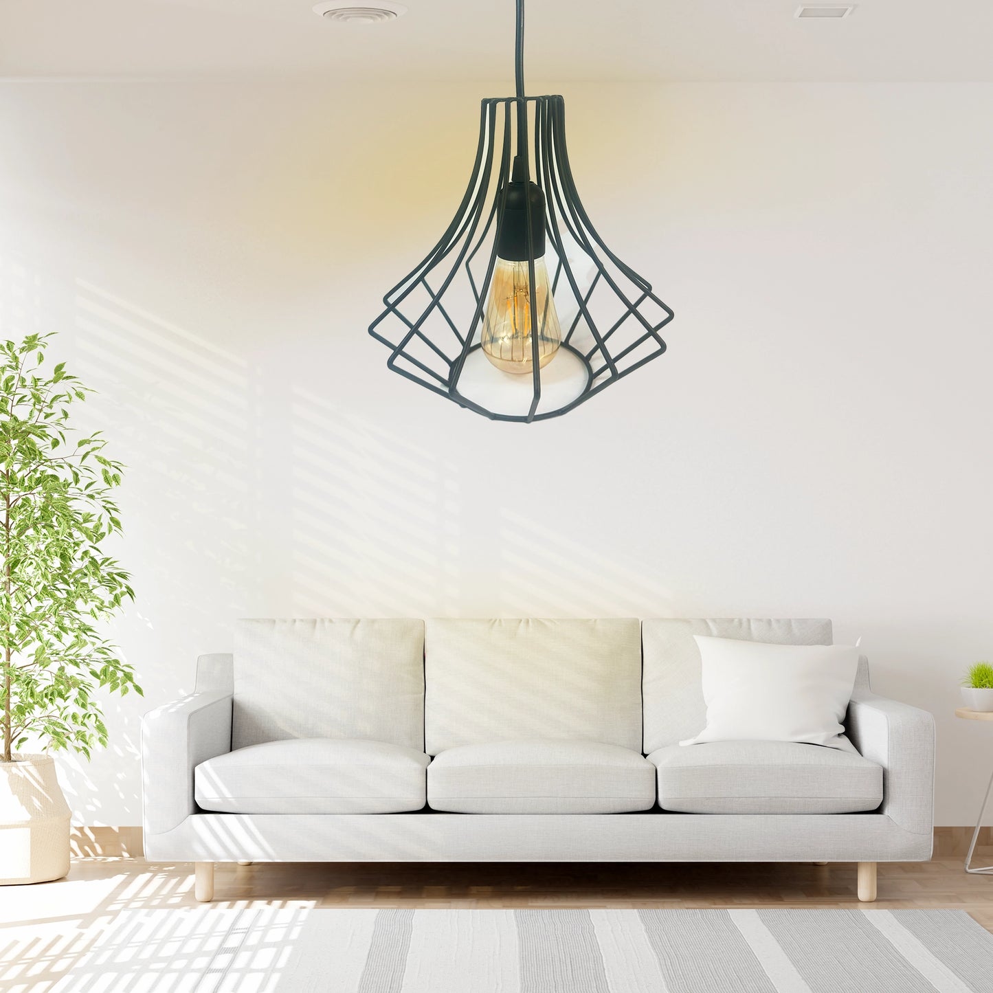 Diamond Shape Hanging Light / Diamond Metal Hanging Lamp / Diamond Style Indoor Lights for Home & Office.