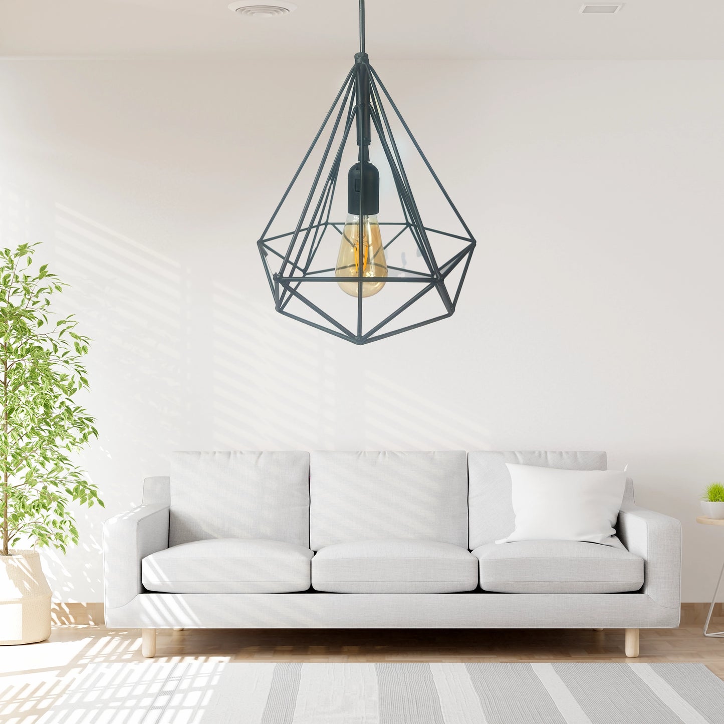 Diamond Shape Hanging Light / Diamond Metal Hanging Lamp / Diamond Style Indoor Lights for Home & Office.