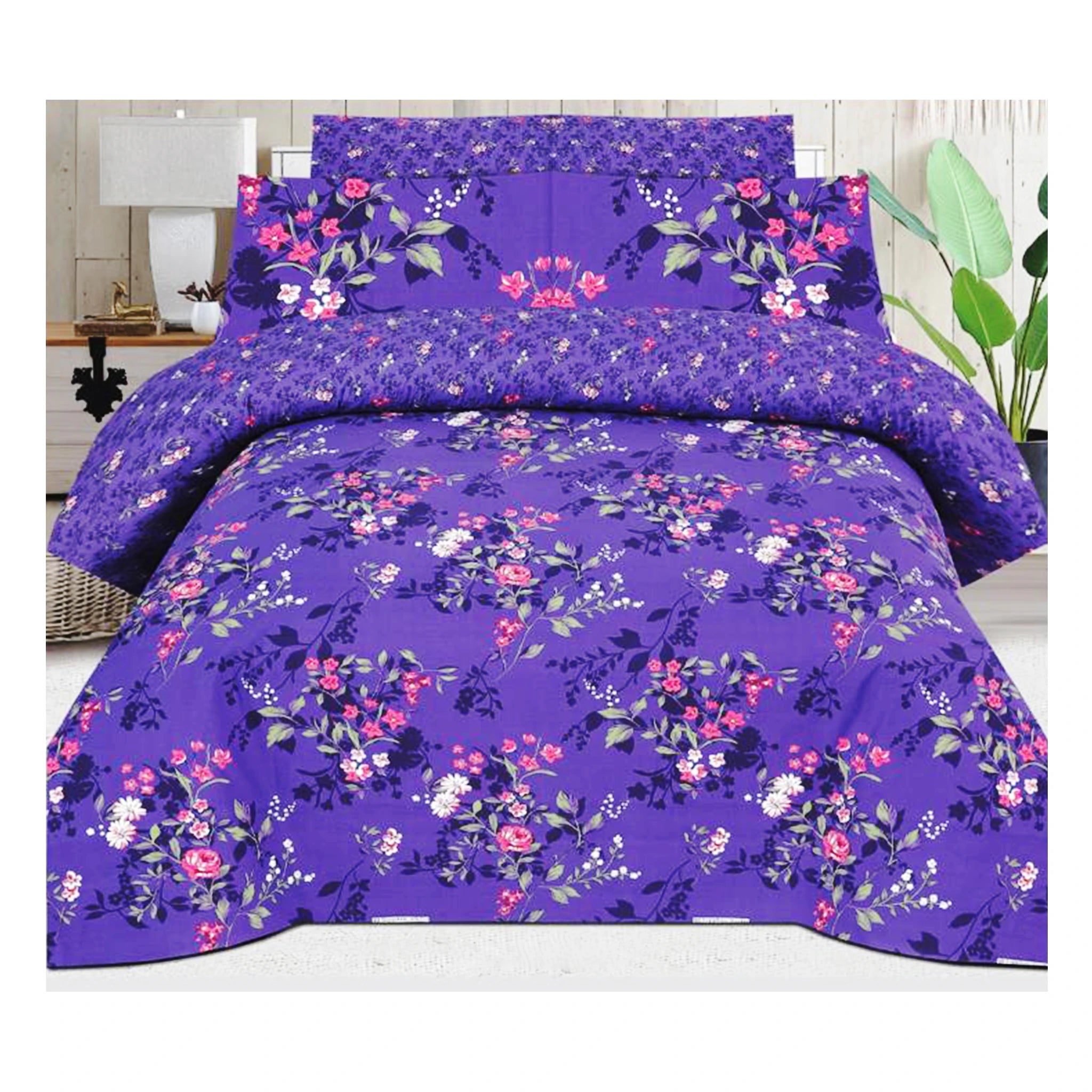 Pure Cotton King size Bedsheet with 2 Pillow Covers / premium cotton bedsheet-SP213