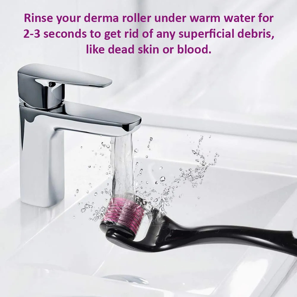 Derma Roller 0.5mm with 540 Micro Needle for Hair Growth and Facial Skin Therapy| Skin Care Beauty Tool for Anti-Aging Skin Repair, Anti Wrinkles Stretch, and Acne Scars Removal for Men and Women/Health and beauty Kit