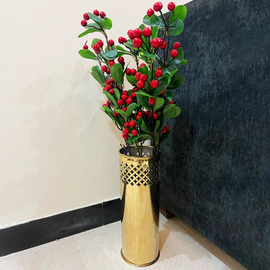 Golden Metal Vase for Home Decor/ Metal Vase for Artificial Flowers & Stems/ Vase for Office Decor