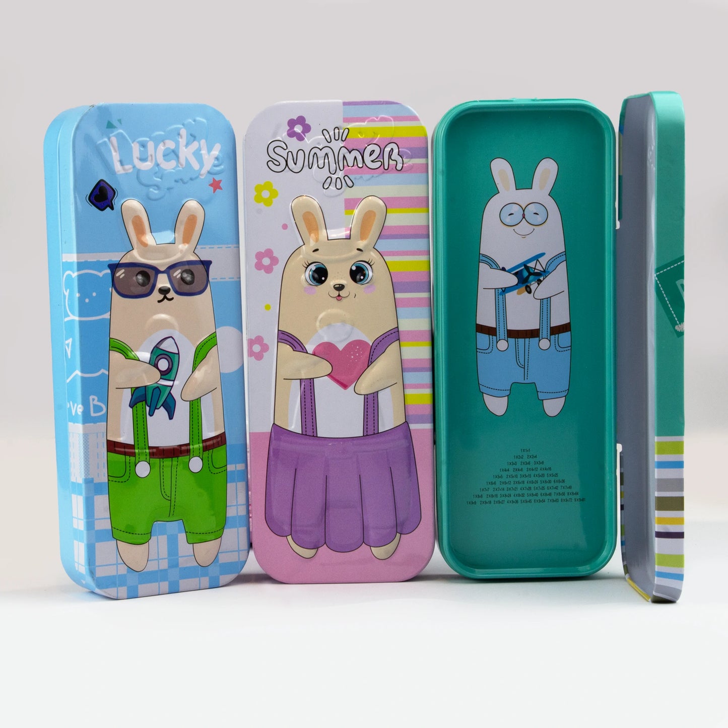 Bunny Theme Steel Geometry Case/Steel Pencil Case for School/Pencil box for kids