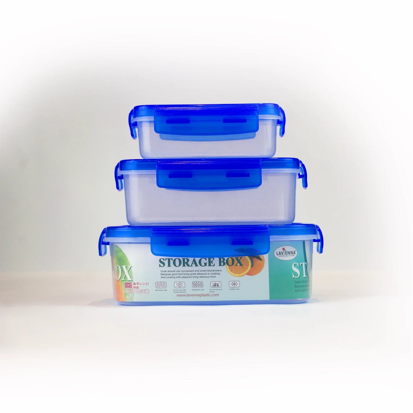 Food Containers 3pc Set Rectangular Shape/Airtight food boxes with lock and lid/lock and fresh food containers