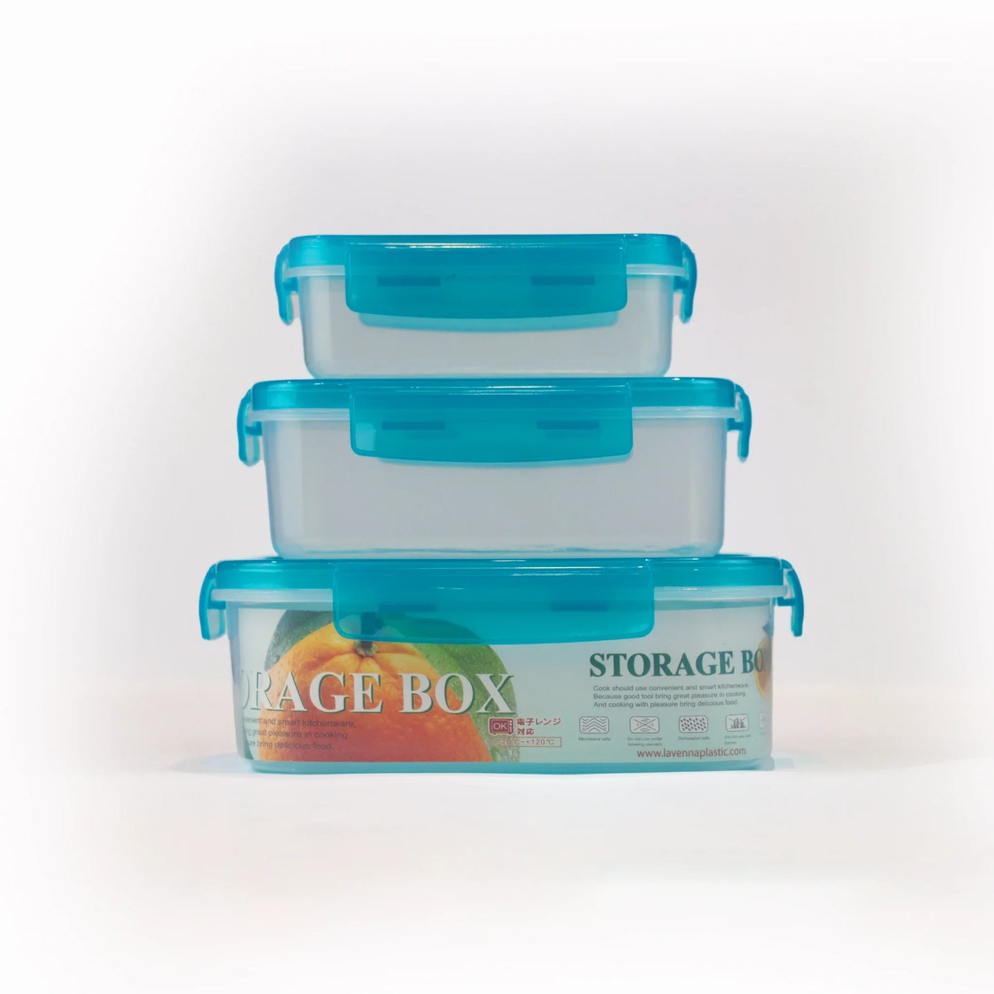 Food Containers 3pc Set Rectangular Shape/Airtight food boxes with lock and lid/lock and fresh food containers