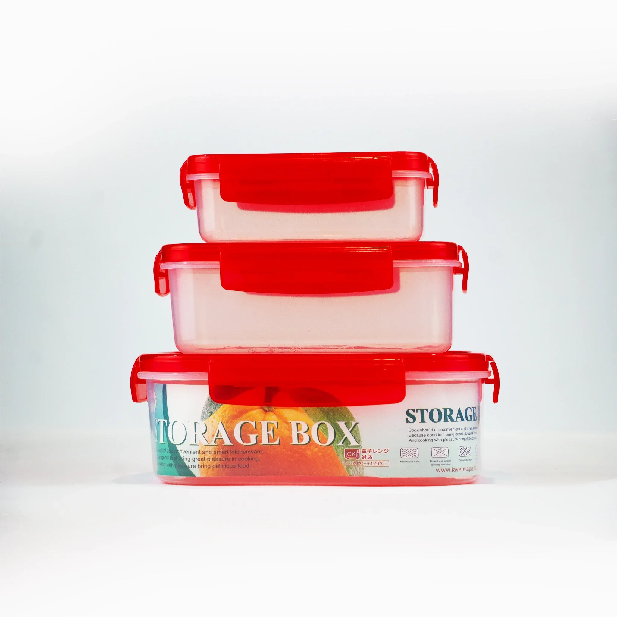 Food Containers 3pc Set Rectangular Shape/Airtight food boxes with lock and lid/lock and fresh food containers