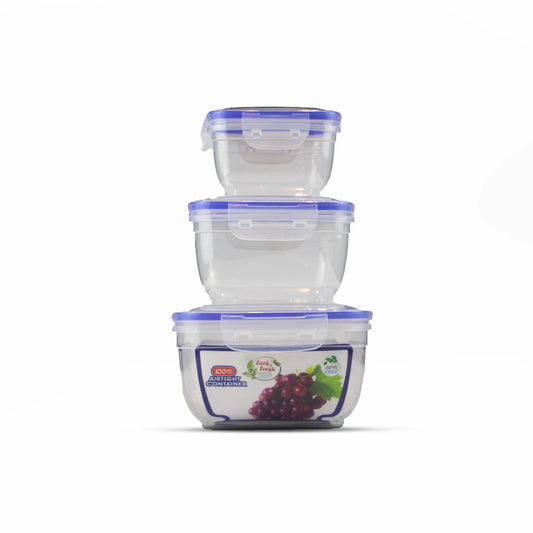 Food Containers 3pc Set/Food Containers with lid/Air tight food container set/Lock & Fresh Food containers