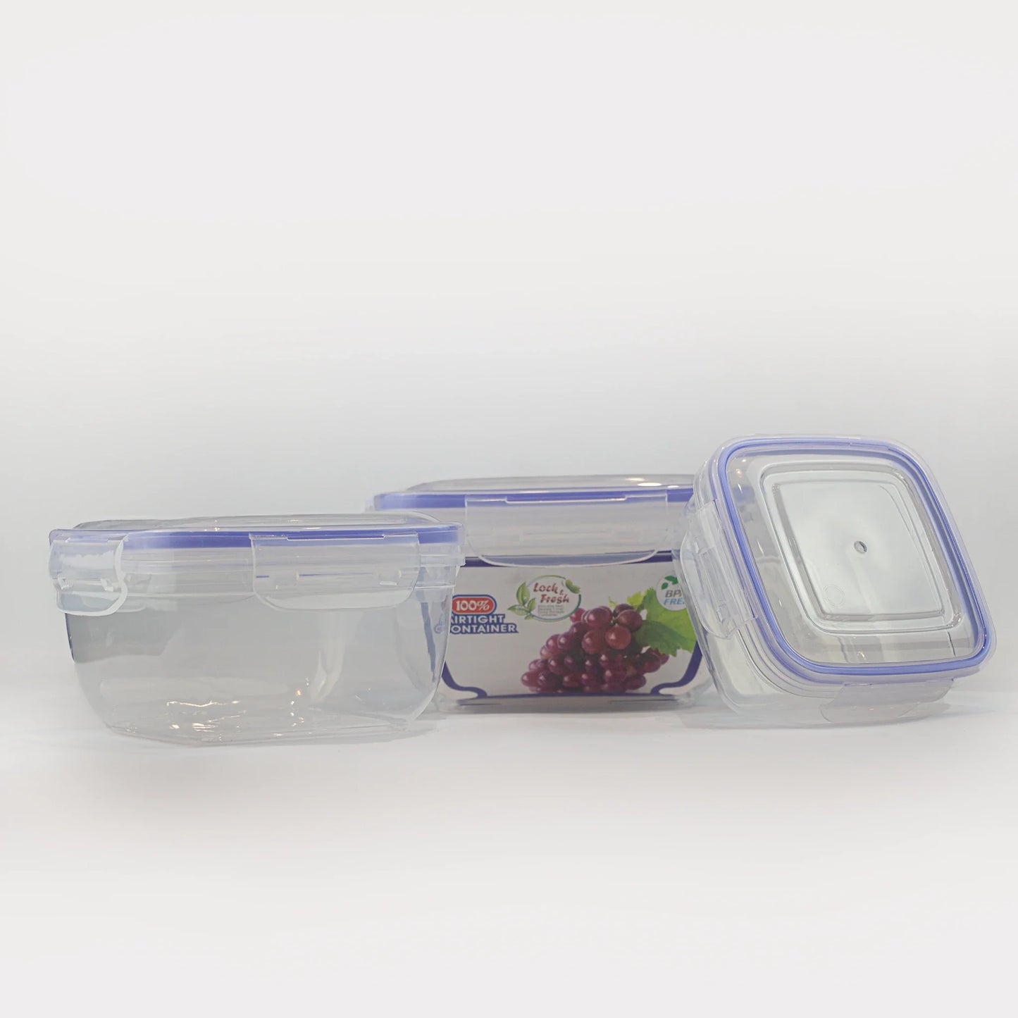 Food Containers 3pc Set/Food Containers with lid/Air tight food container set/Lock & Fresh Food containers