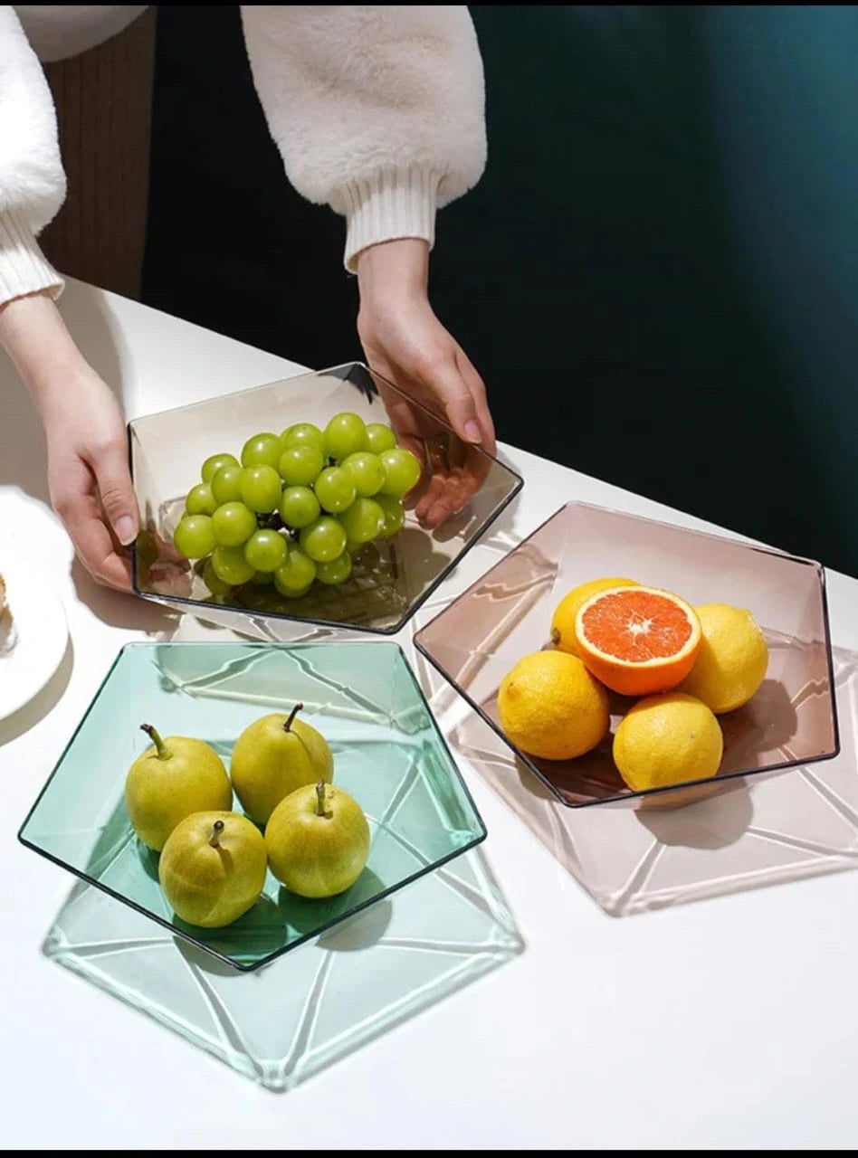 Premium Acrylic Hexagon Tray for Fruits /Fruits Serving Tray