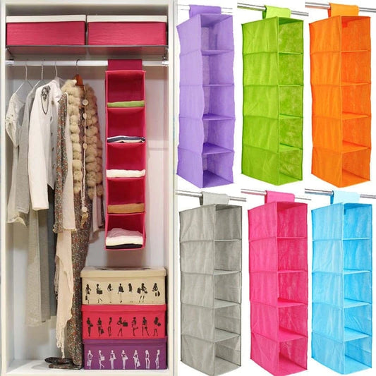 5 Shelves hanging Wardrobe Organizer/ Wardrobe Clothes Organizer