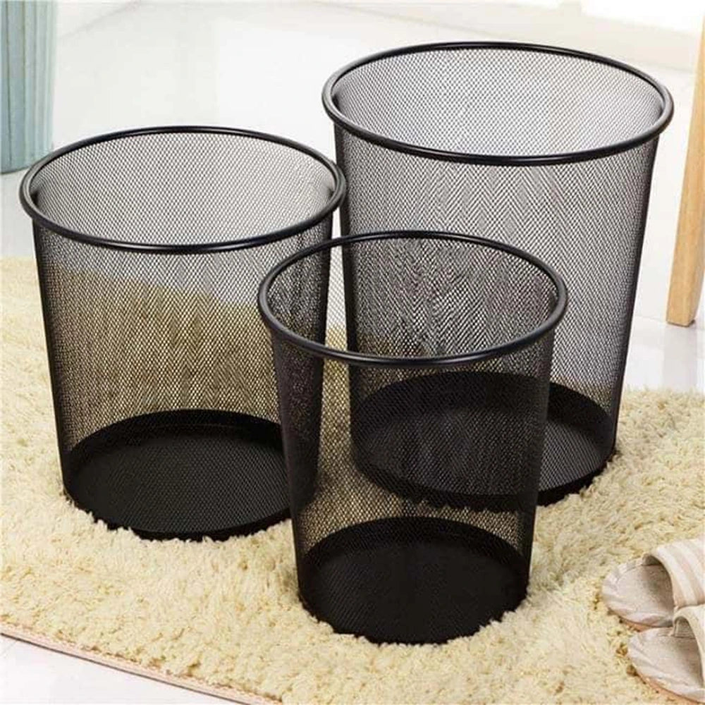 Metal Dust Bin for Office/ Round Net Metal Dust Bin for Office