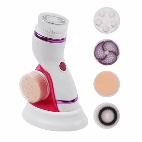 Electric Facial Cleanser 4 in 1 Heads/ Rotating Face Scrubber for deep Cleansing/ Facial Cleansing Kit