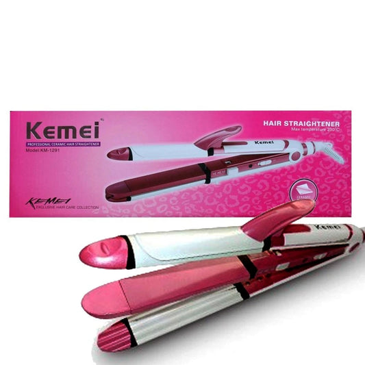 Kemei Professional Hair Straightener KM-1291/ Professional Ceramic Hair Straightener 3 IN 1