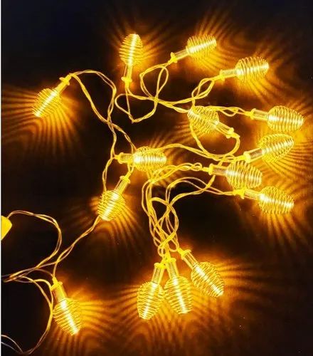 Spring Shape Metal Golden LED Fairy String Lights / Spring Shape Fairy LED Lights For Home And Office