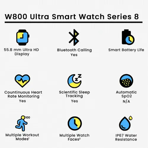 W800 Ultra Smart Watch Series 8, 55.8mm Ultra HD Display/ W800 ultra-2.01-inch screen infinite display nfc bluetooth calling series 8 smart watch